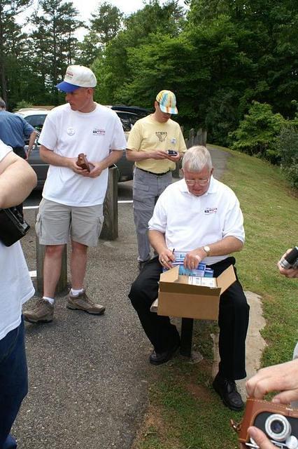 Time's Up!!  Ron collects film for the photo competition.