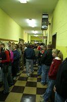 The line for Sausage, Pancakes, and awesom maple syrup goes even further back the hall than you can see.